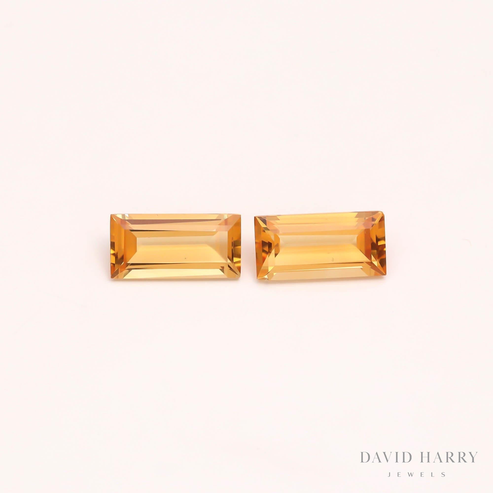 8.5ct Yellow Citrine Pair