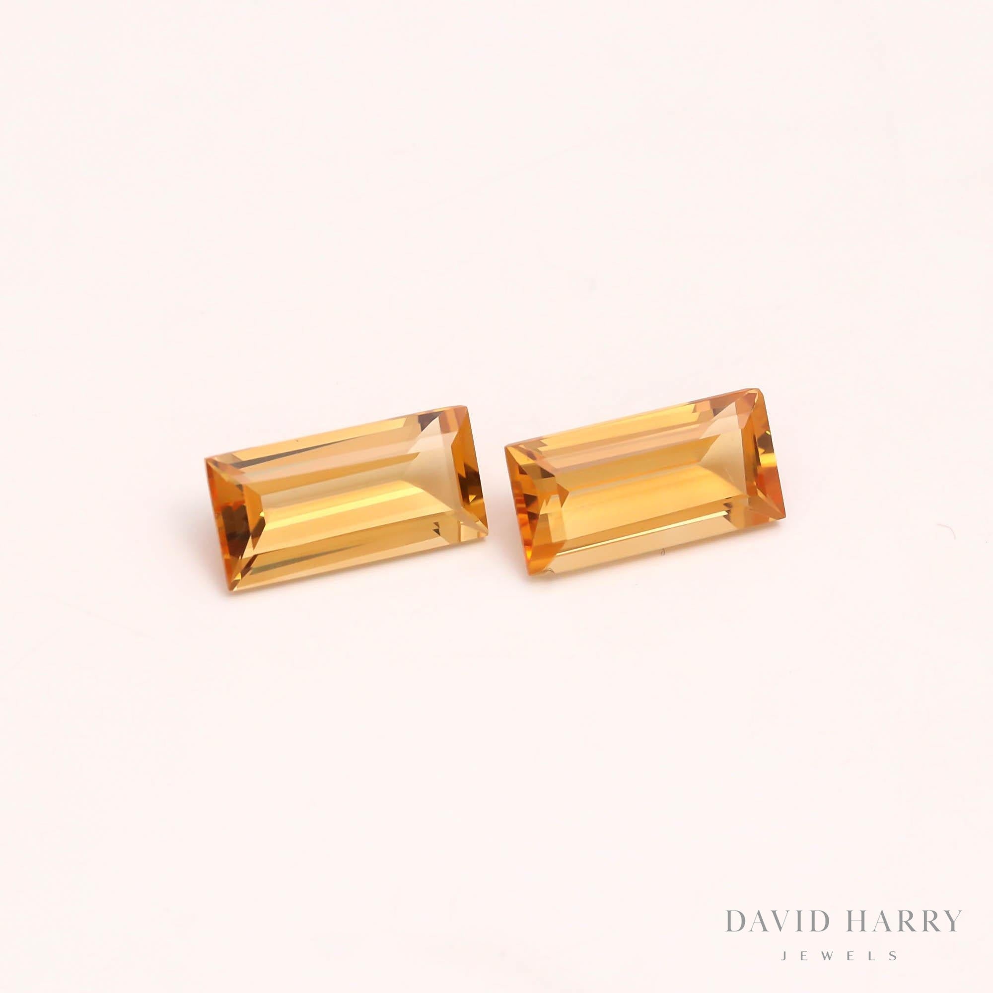 8.5ct Yellow Citrine Pair