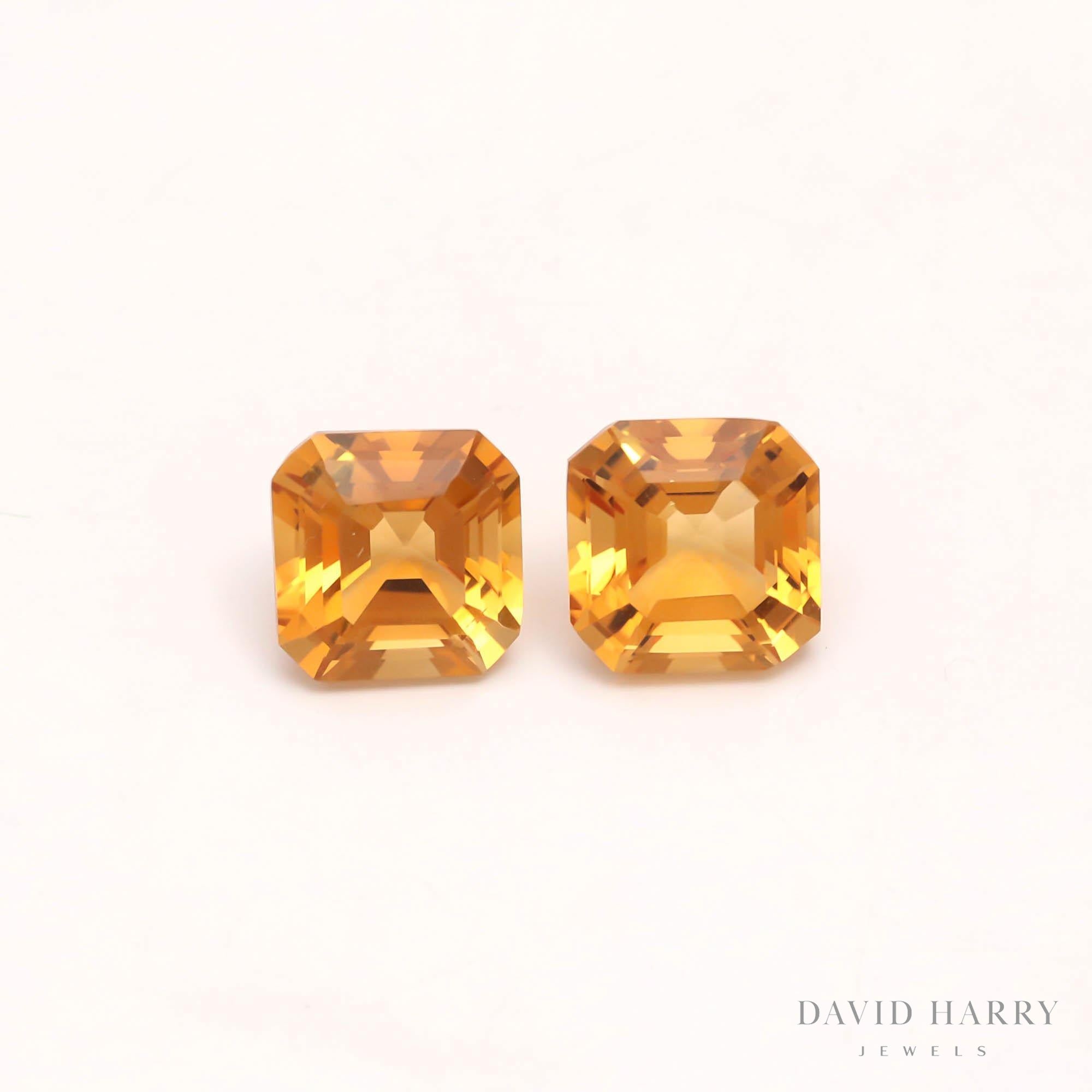 6.73ct Yellow Citrine Pair