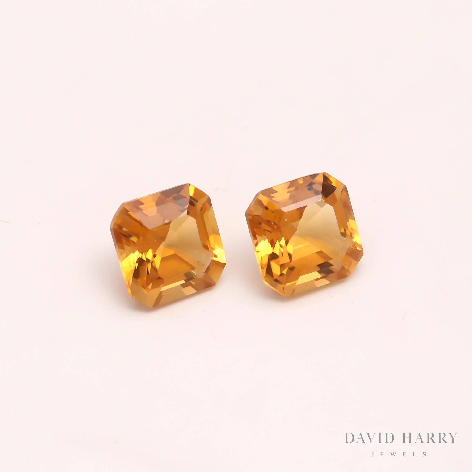 6.73ct Yellow Citrine Pair