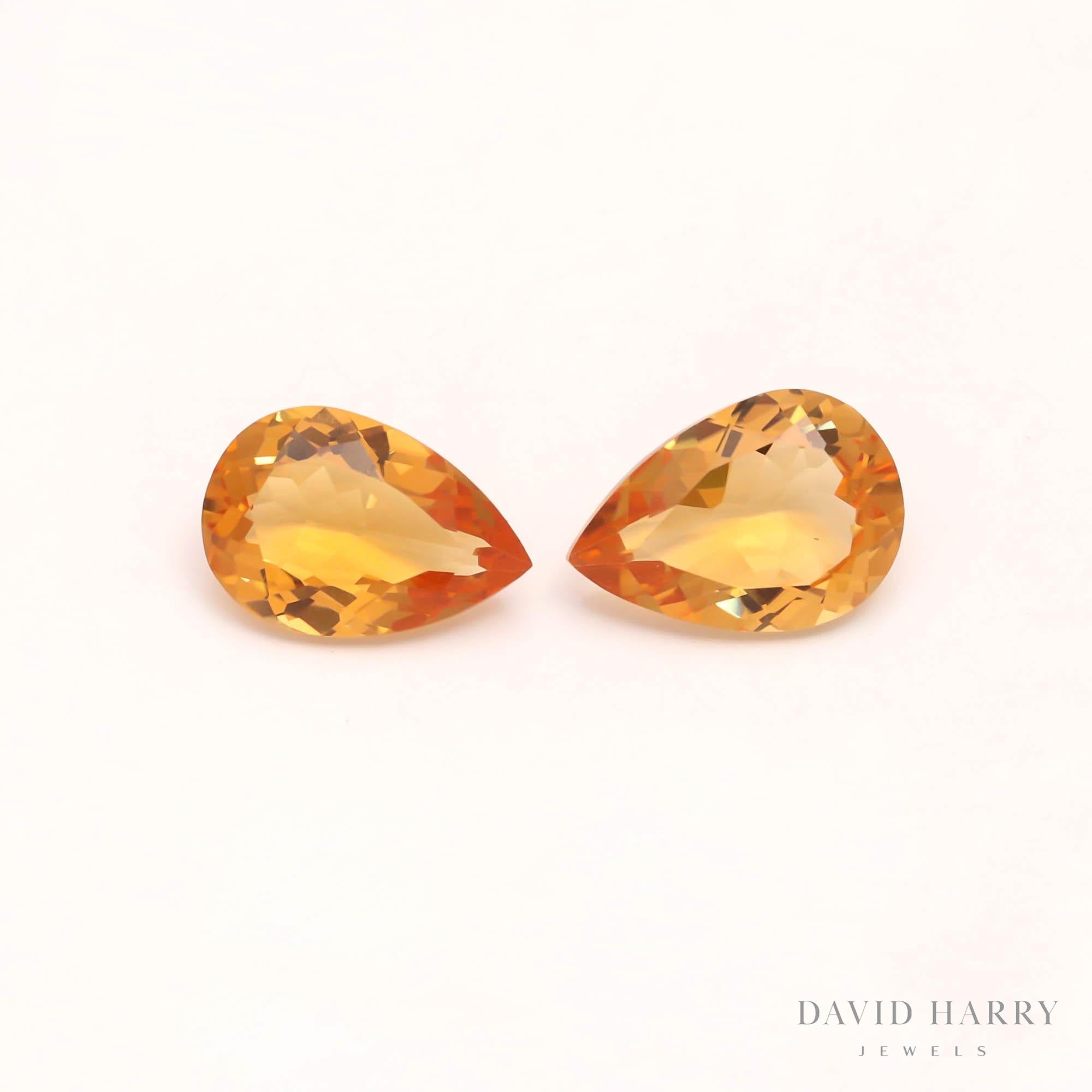 12.71ct Yellow Citrine Pair