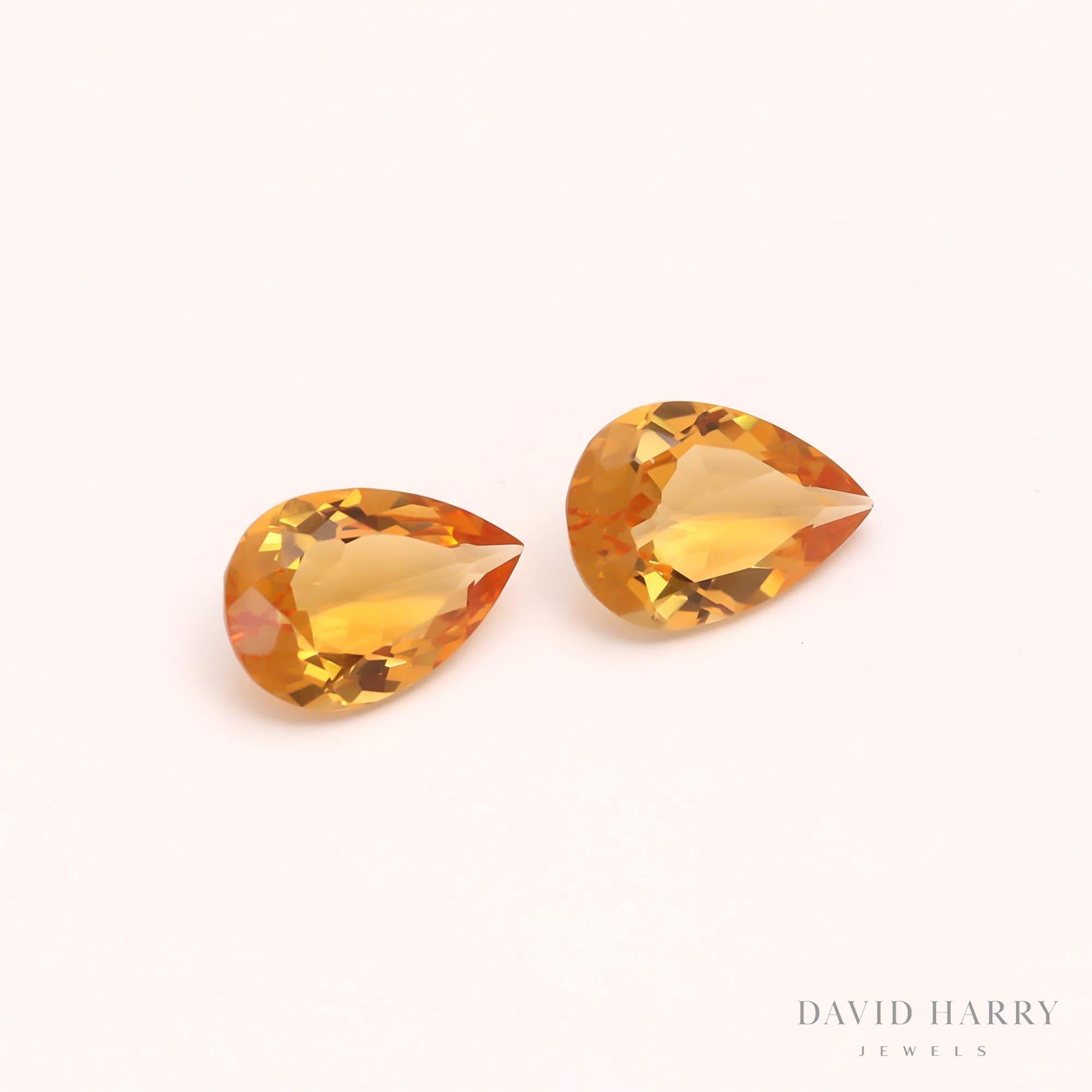 12.71ct Yellow Citrine Pair