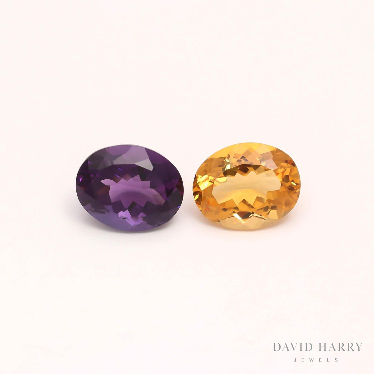 18.58ct Citrine & Amethyst Pair