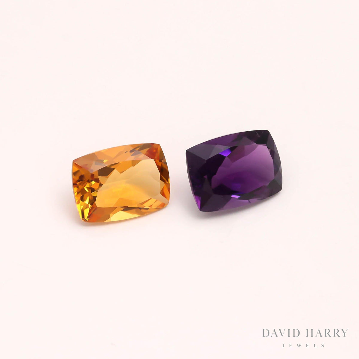 18.86ct Citrine & Amethyst Pair