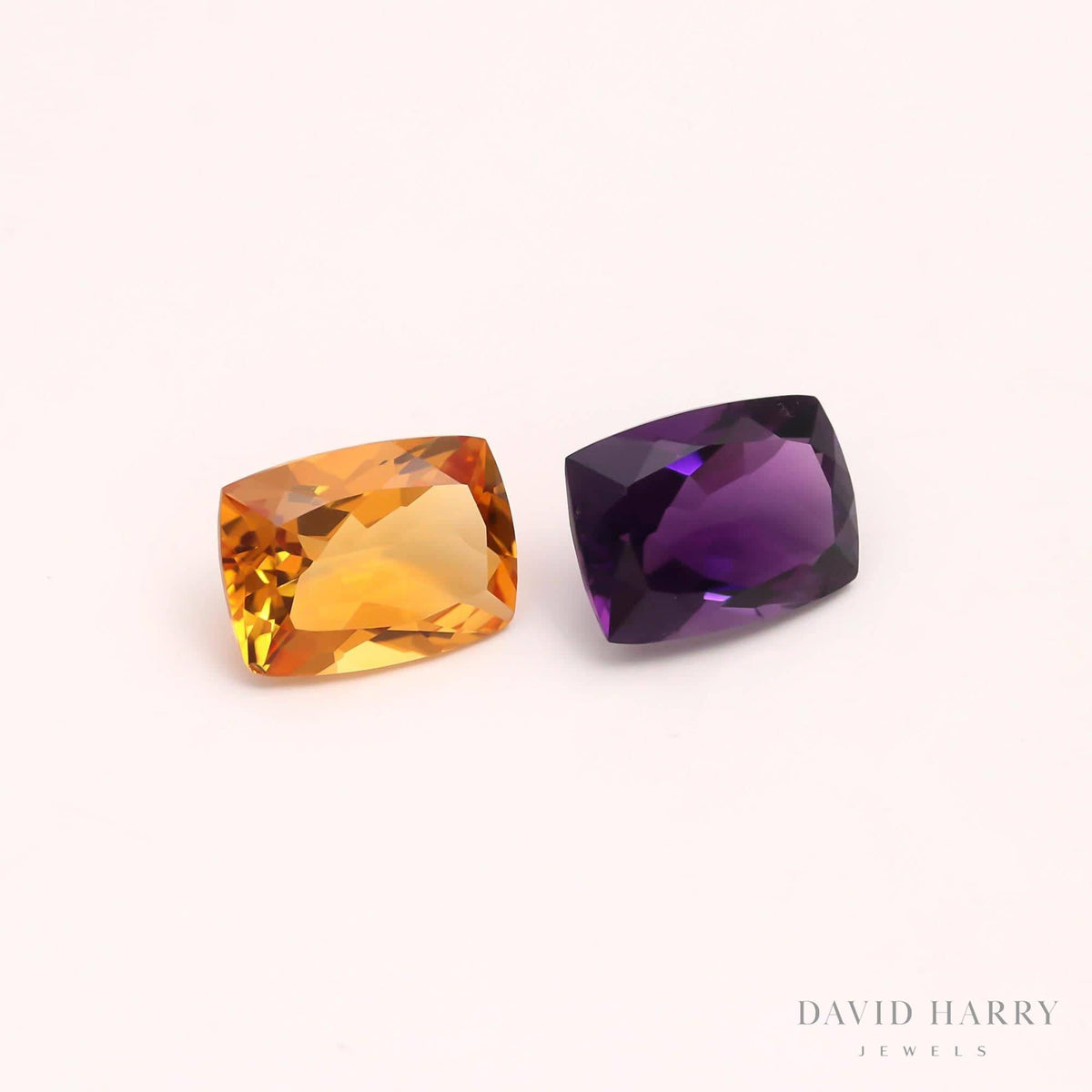 David Harry Jewels 18.86ct Citrine & Amethyst Pair