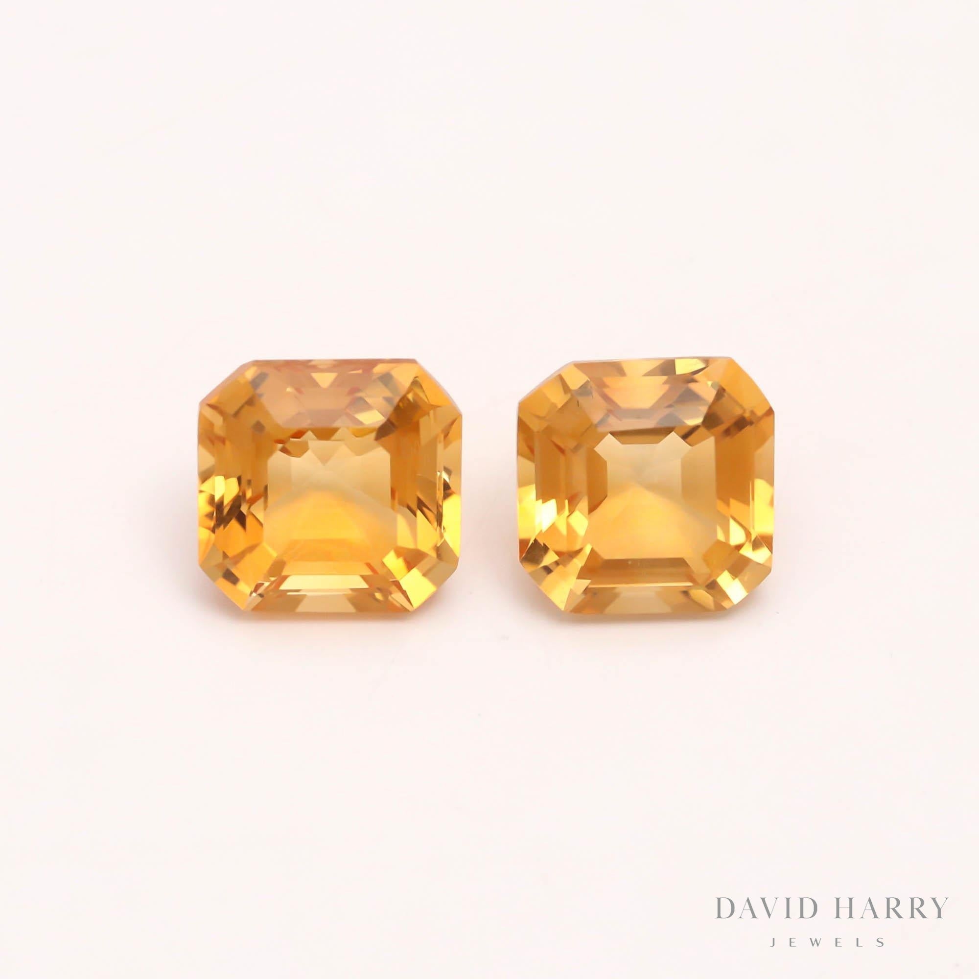 6.37ct Yellow Citrine Pair