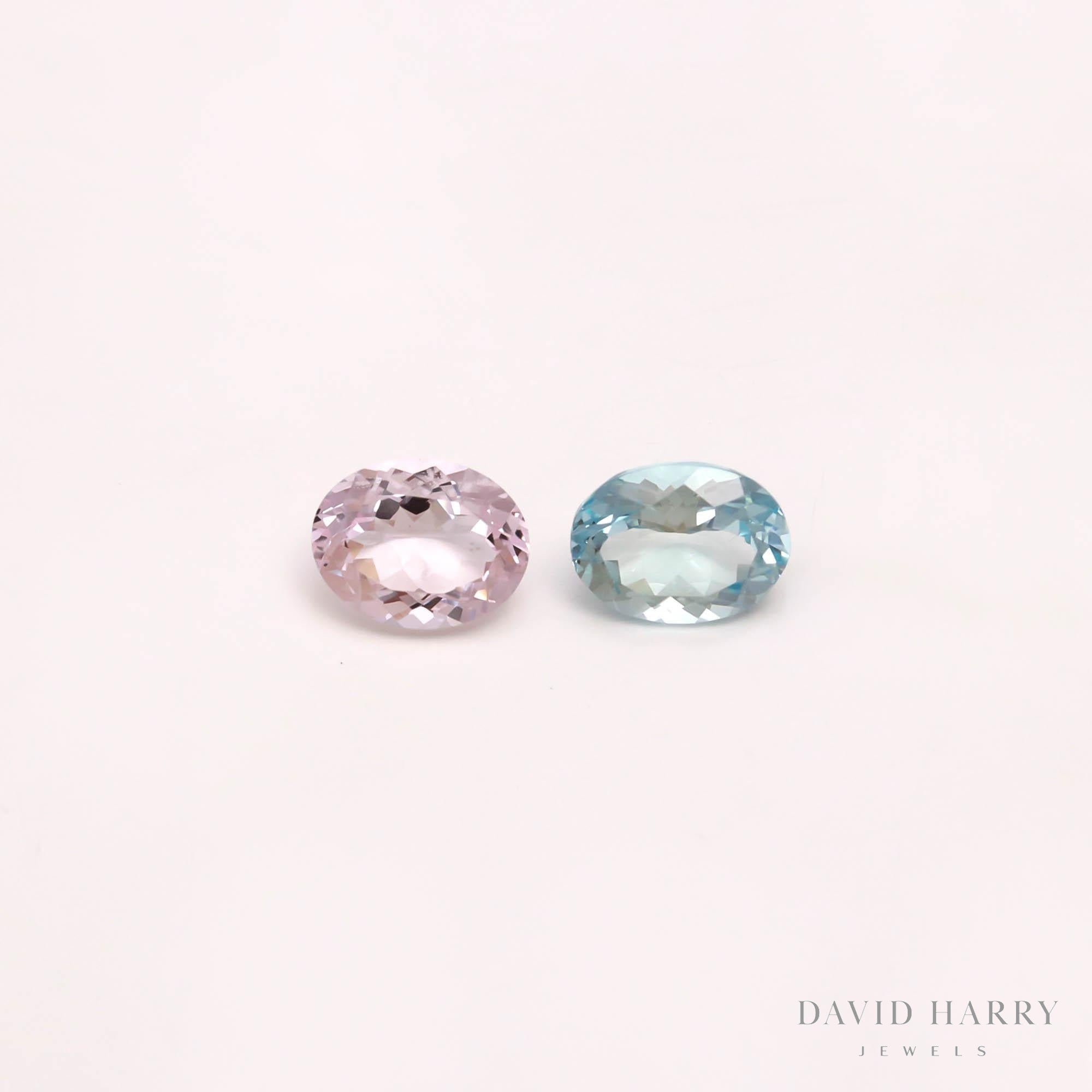 3.55ct Aquamarine & Morganite Pair