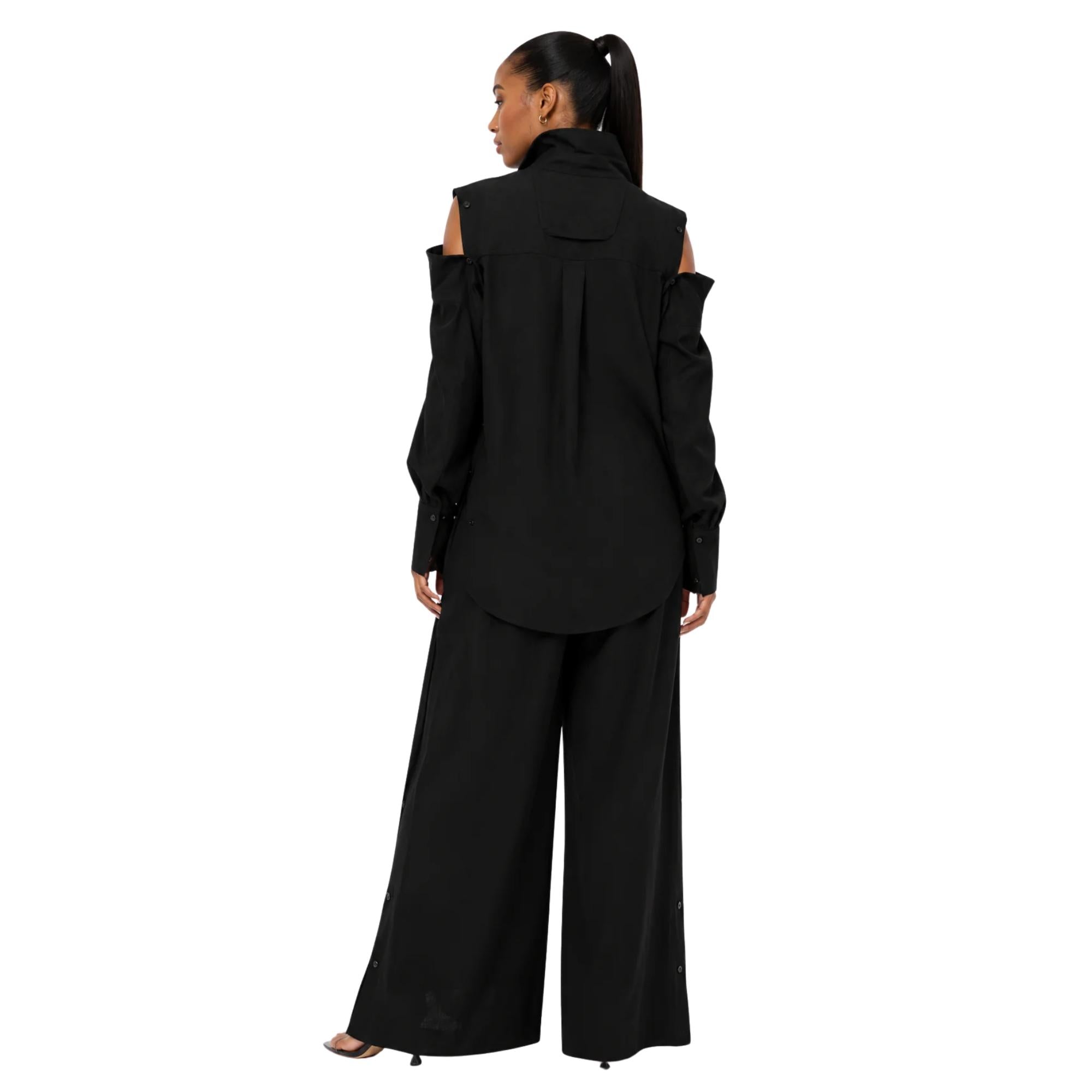 BUTTONED OPEN SHOULDER SHIRT قميص “OPAL"