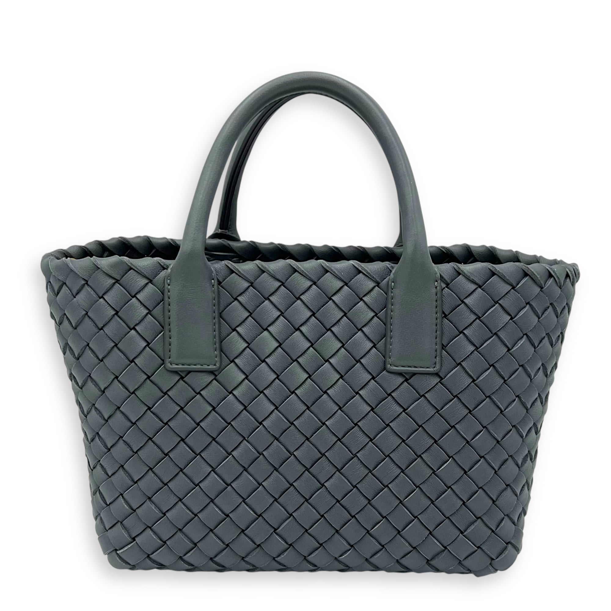 Bottega Veneta Cabat Top Handle Bag Grey in Lambskin, Silver hardware C2504-005845DT