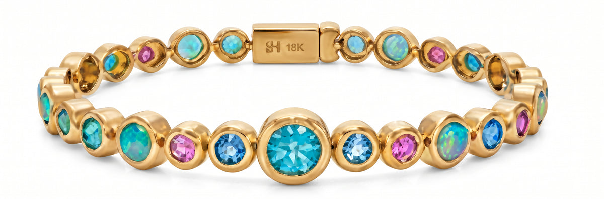 18K Bubble Tennis Bracelet SETTING ONLY SABSET082