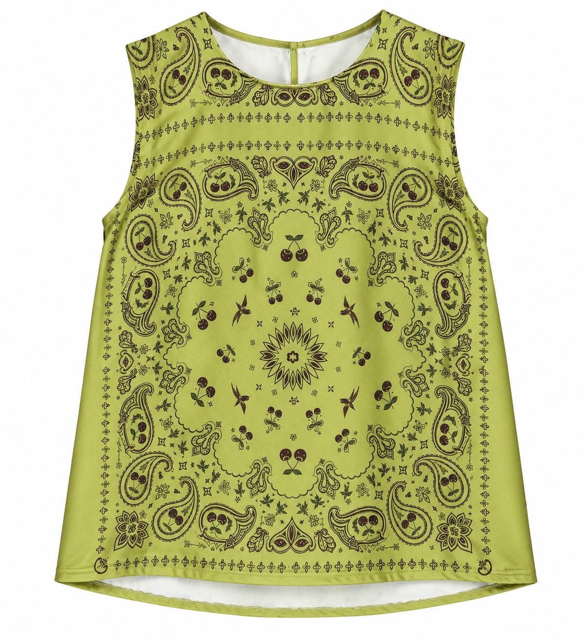 TOP CERISE CHERRY BANDANA GREEN MCL13281