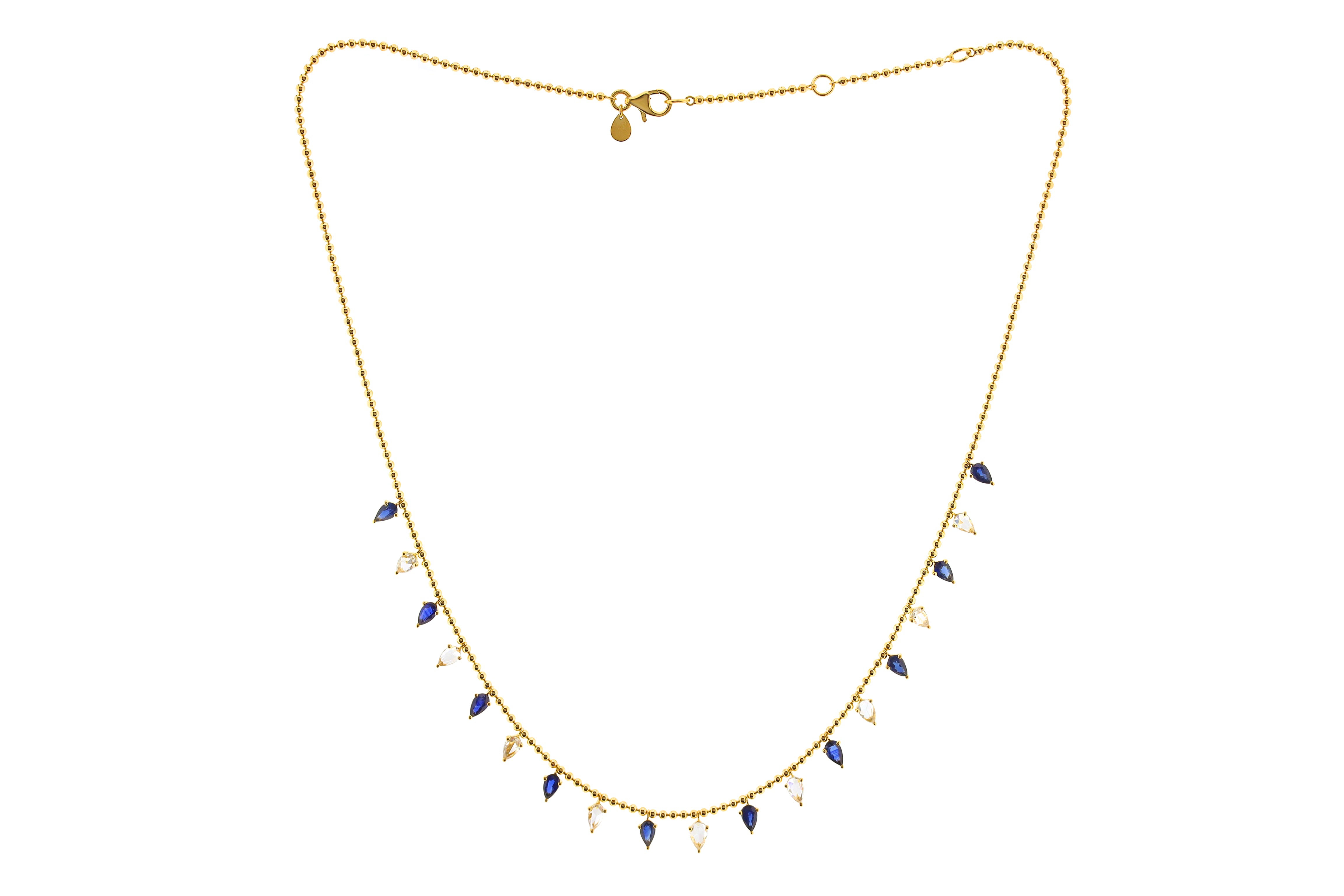 3.4ct EX PEAR RC BLUE SAPPHIRE PEAR FULL CUT (H) NECKLACE C12099