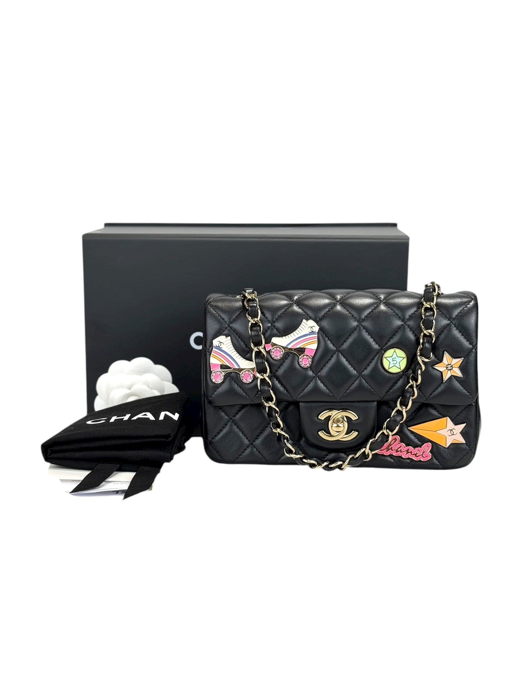 Chanel Classic Flap Mini With Charms - Full Set