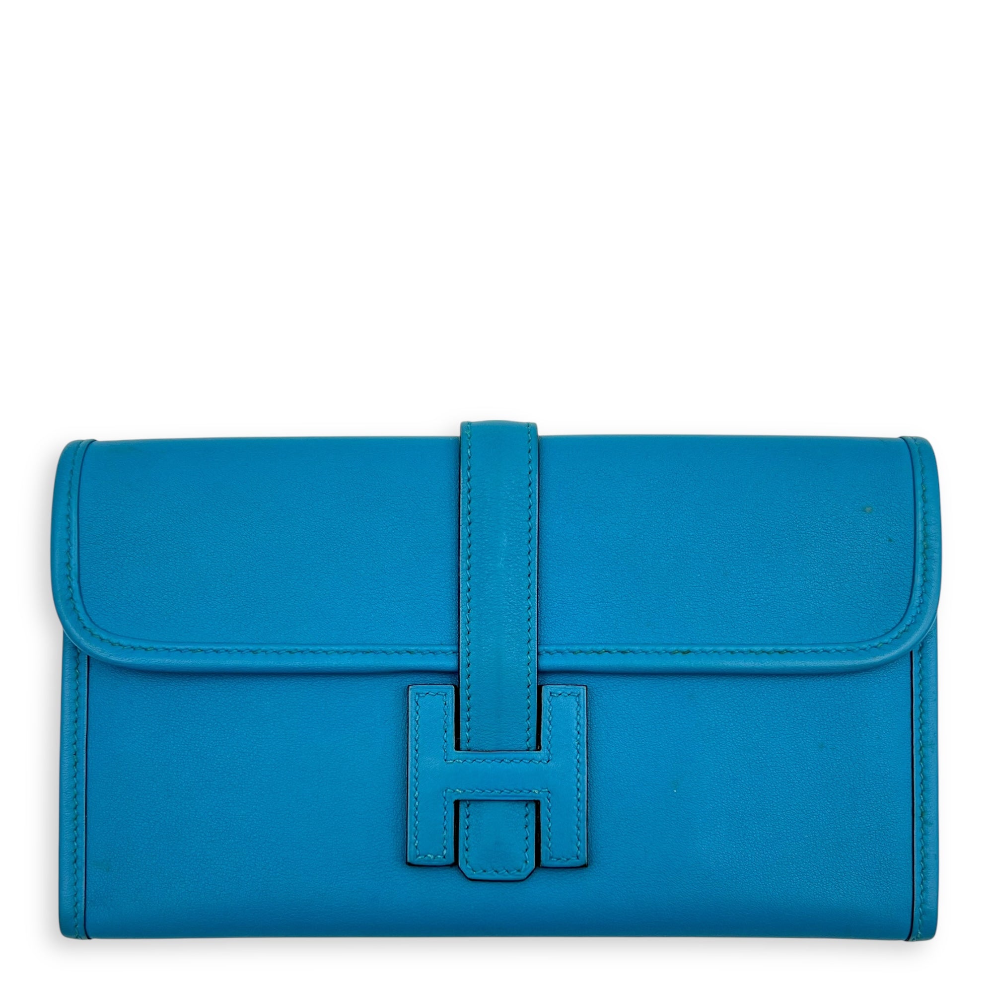 Hermès Jige Blue in Swift, Palladium hardware C2510-008139AN