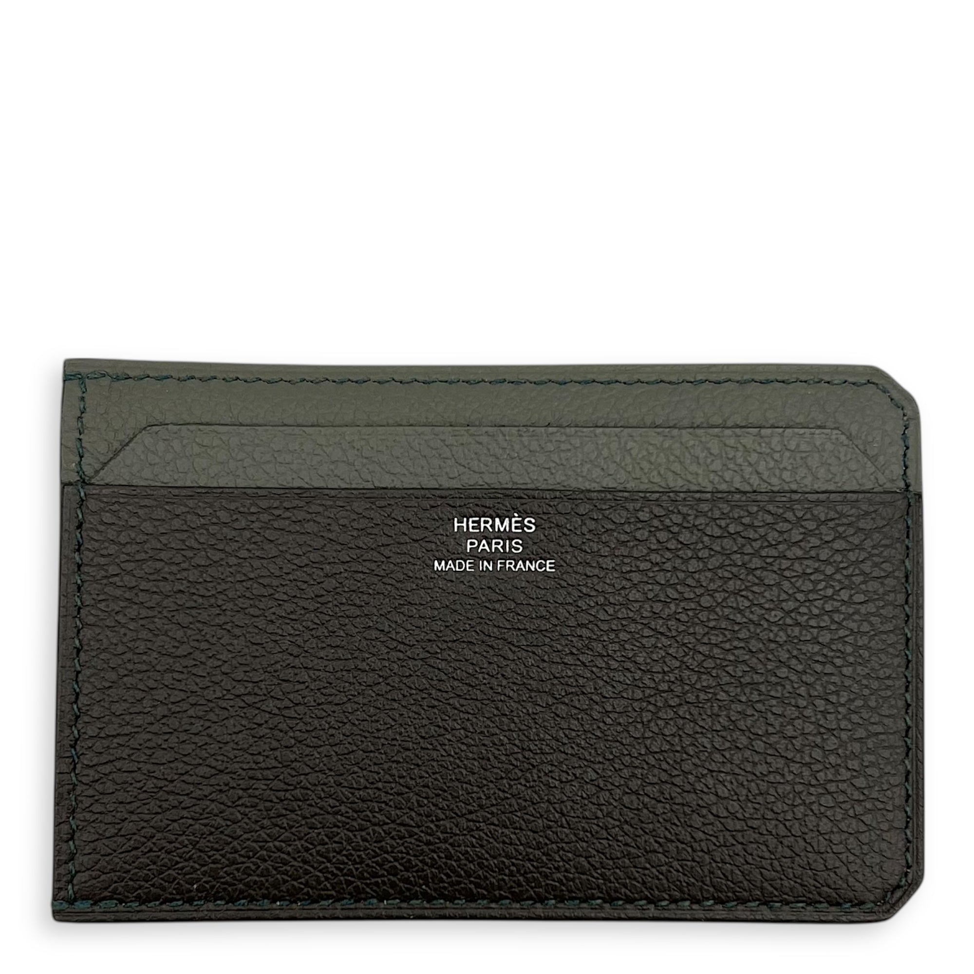 Hermès PORTE CARTES COLORBLOCK Gris/Gris Meyer in Veau Evercolor C2510-008267AN