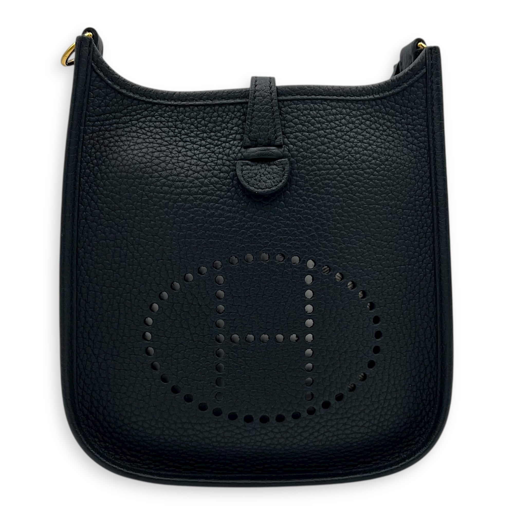 Hermès Evelyne TPM Black Crossbody Bag in Clemence, Gold hardware C2510-008278LL