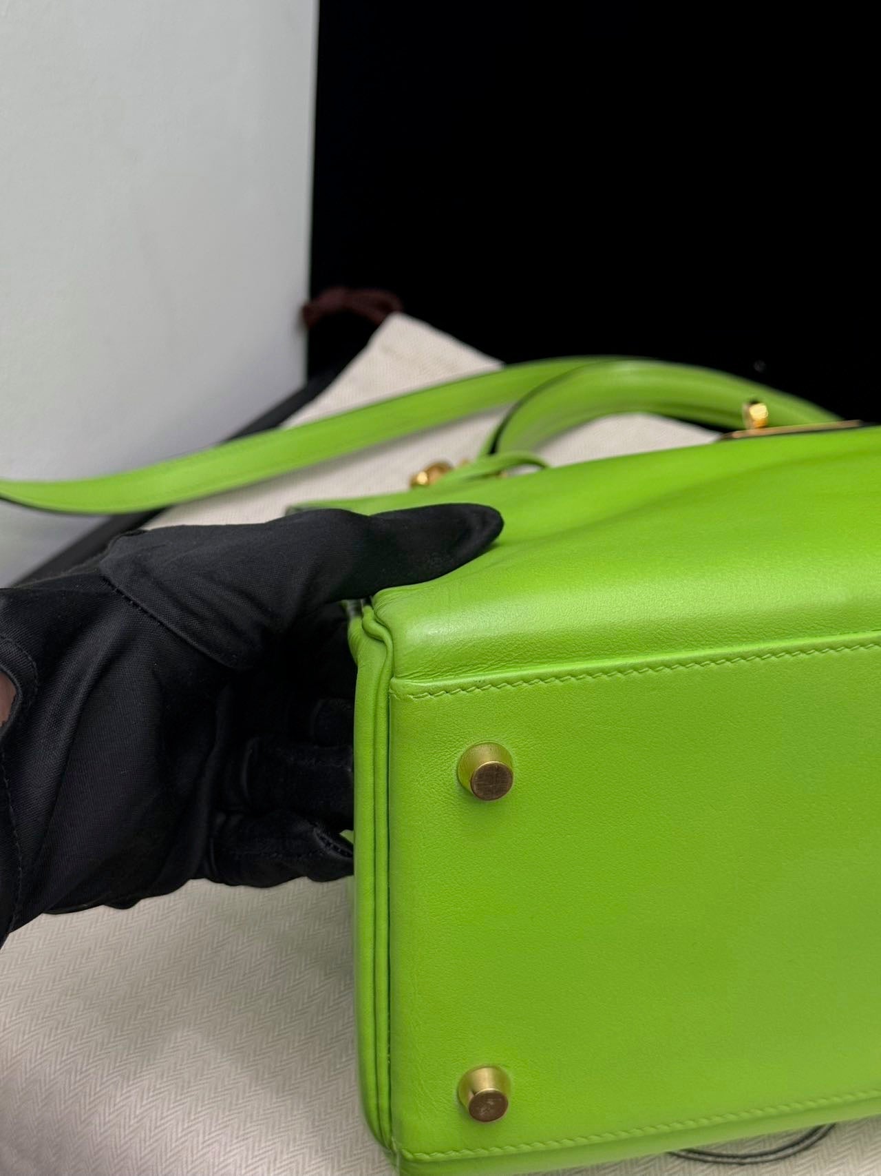 Hermès Kelly 35 Green GHW Square B