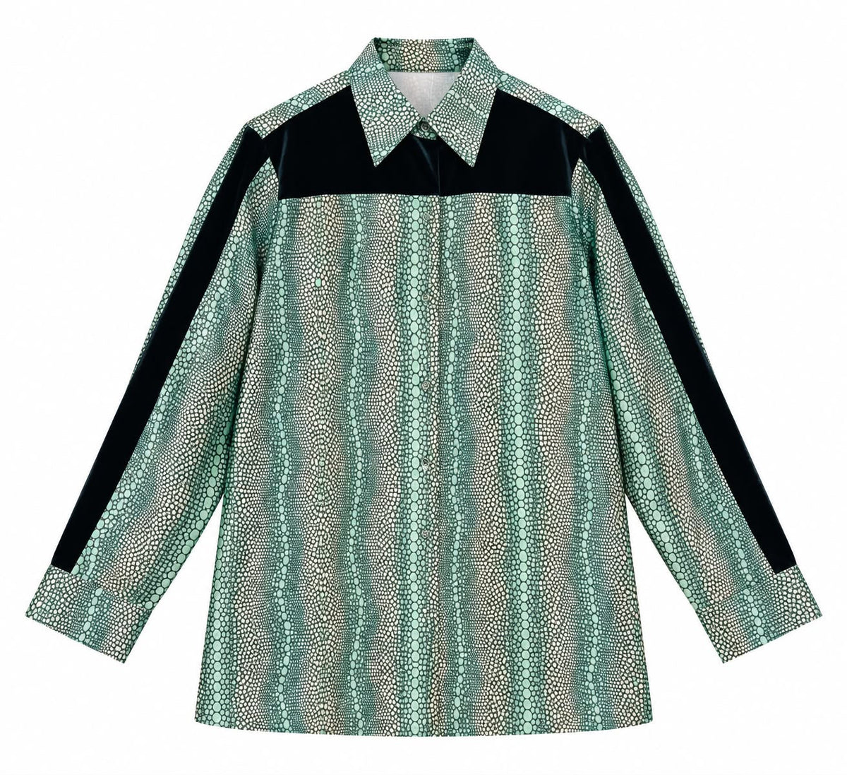 SHIRT BIANKS SILK VELVET EMERALD MCL13503