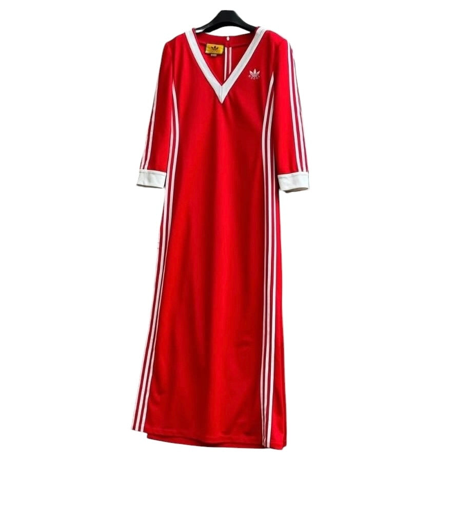 Gucci x Addida Maxi Dress Red/White Sz L SYCYA126