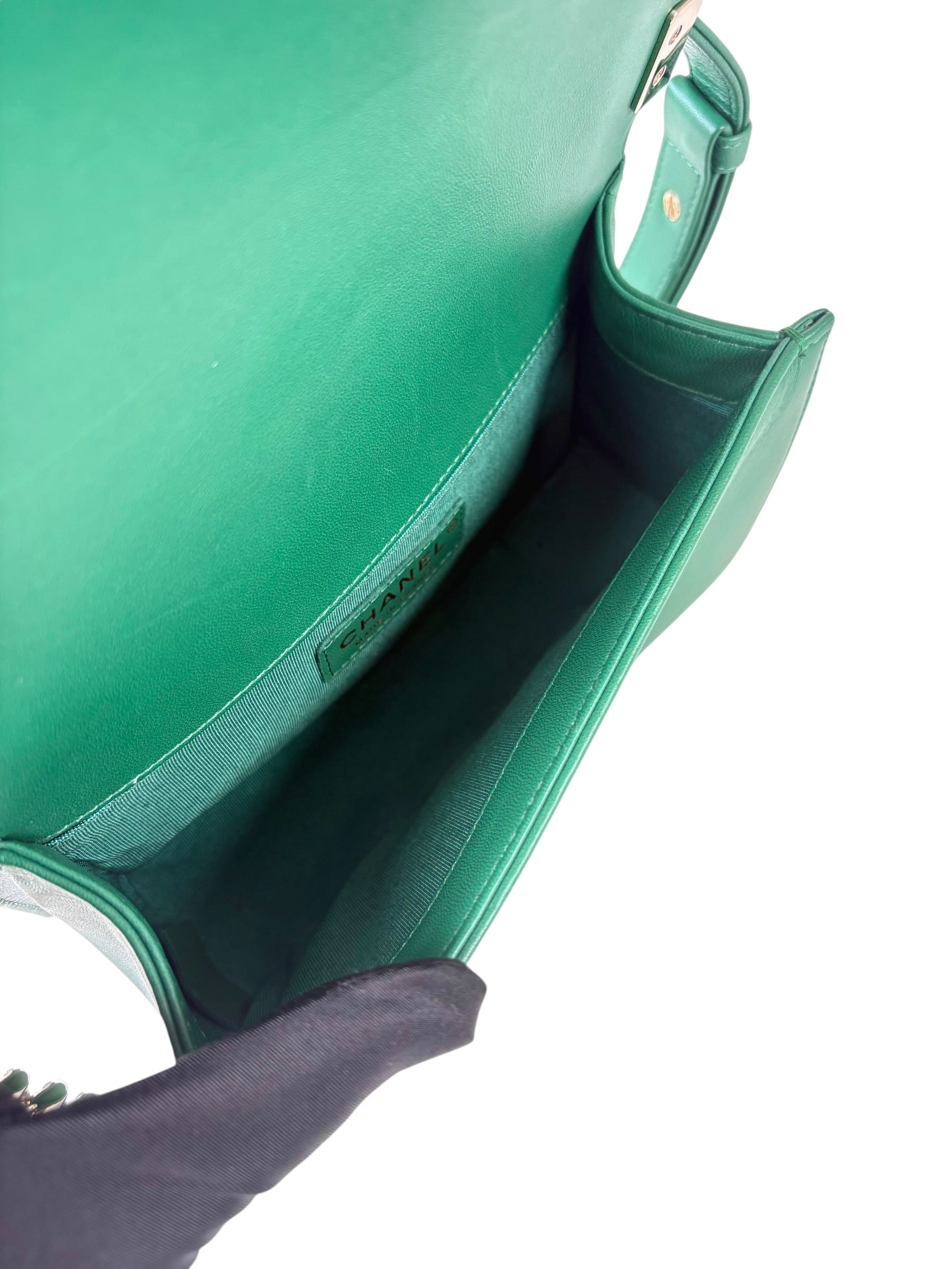 Chanel Small Green Boy Bag