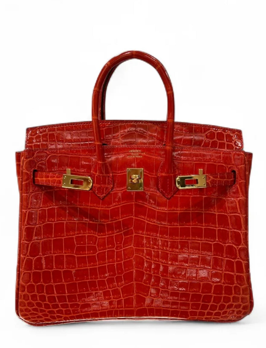 Hermes Birkin 25 Braise Red Alligator with GHW