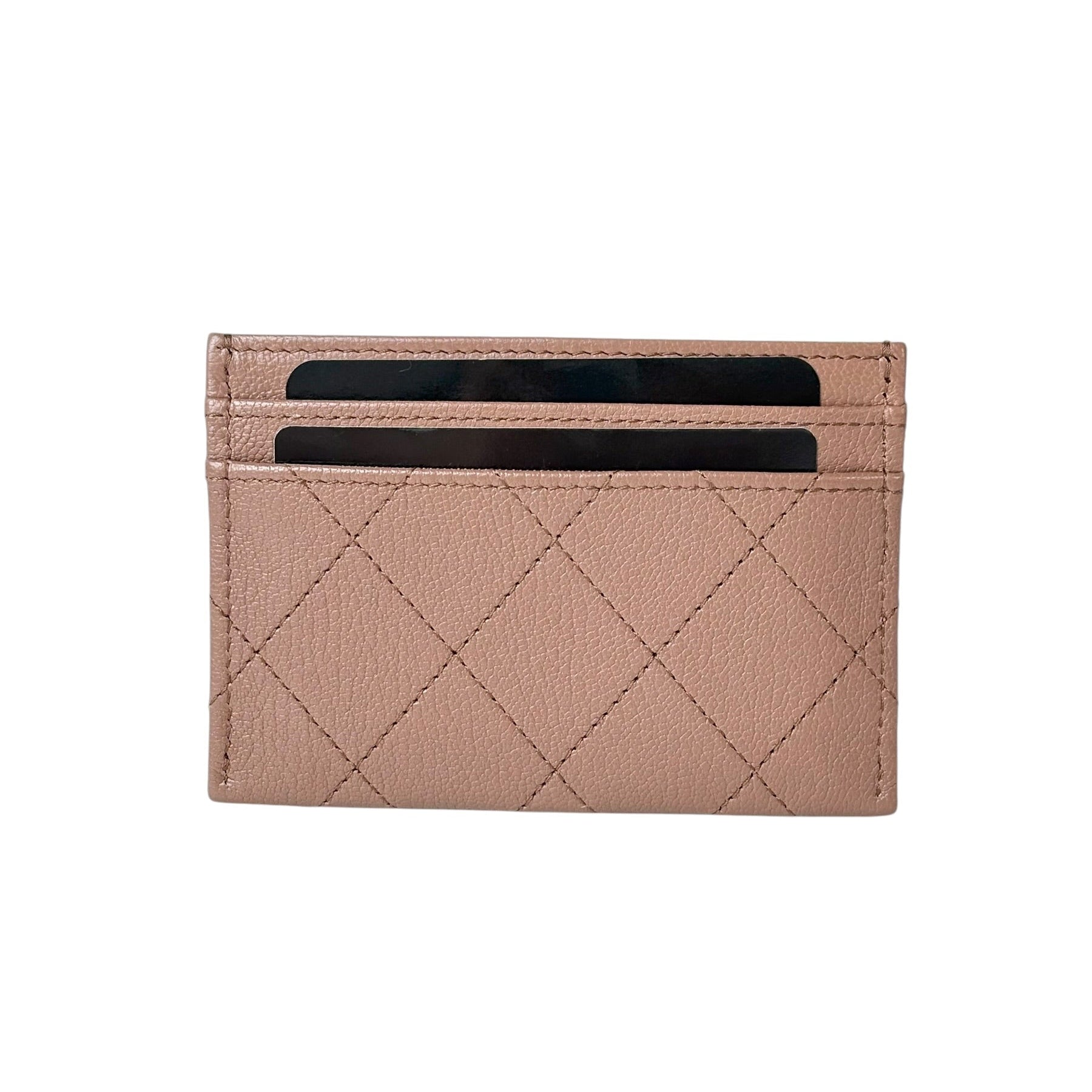 Chanel Beige Caviar Card Holder - in Box