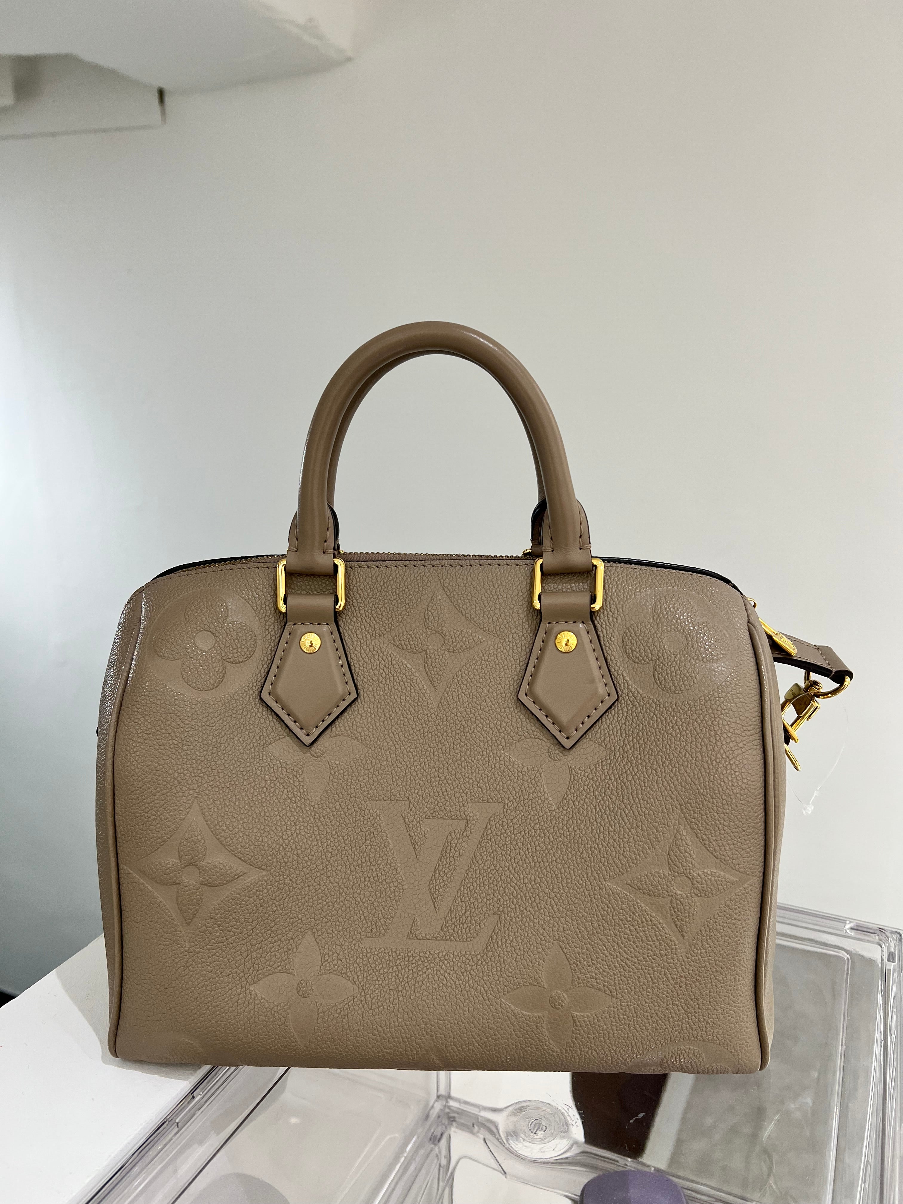 LOUIS VUITTON TOURTERELLE CALF SPEEDY BANDOULIERE BAG SYC1963