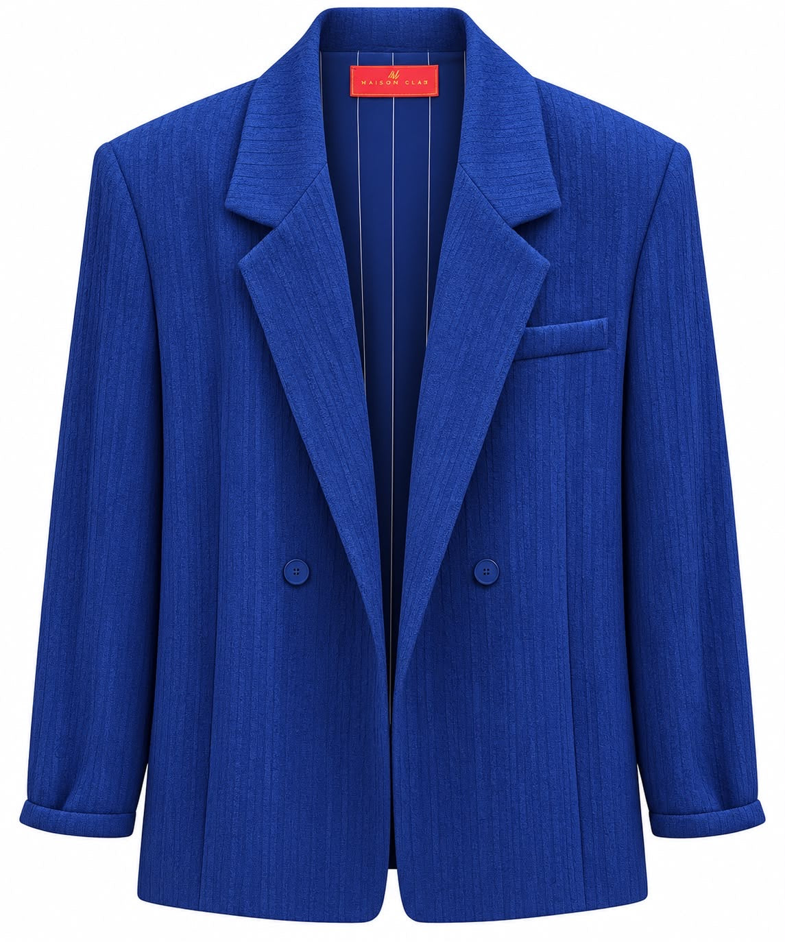 JACKET JUSTIN BLUE KNITWEAR SILK LINING PINSTRIPES MCL13332