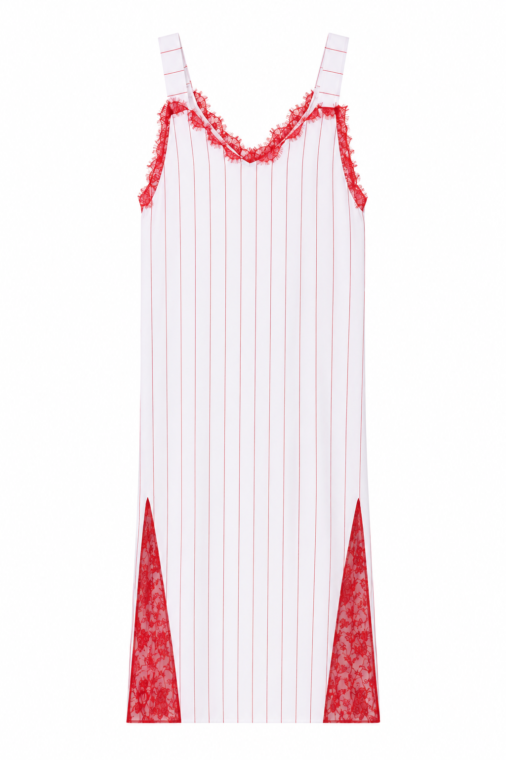DRESS SOPHIA PINSTRIPES CHERRY LACE MCL11698