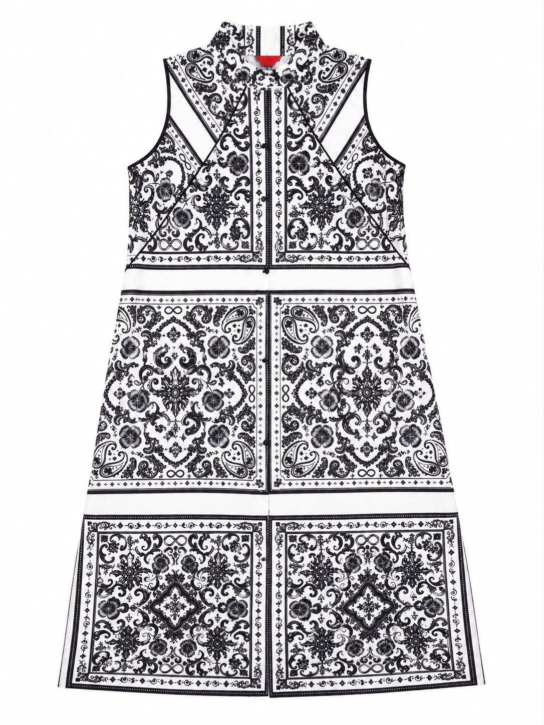 DRESS BOM-BOM BANDANA BLACK AND WHITE MOSAIC MCL12301