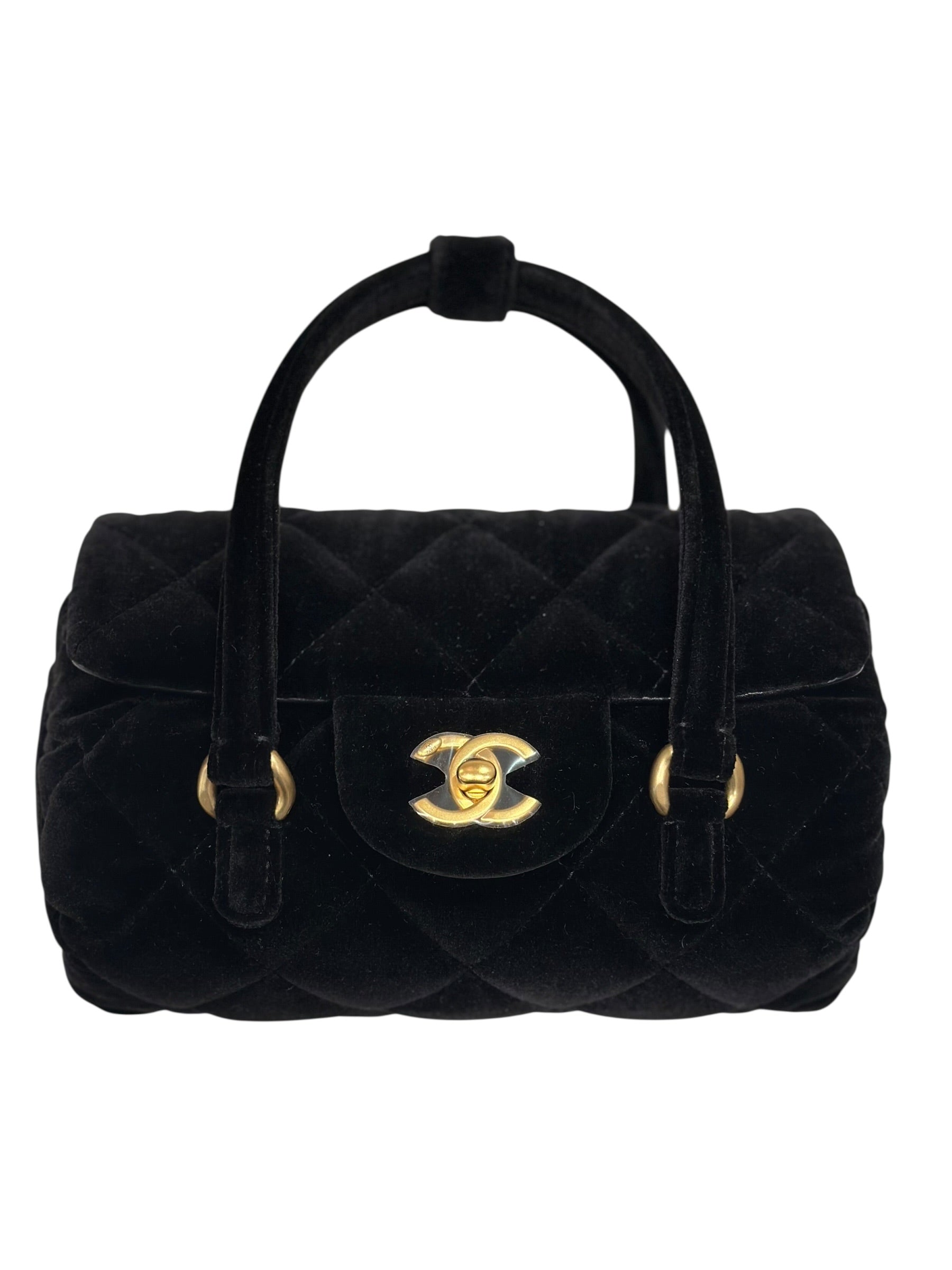 Chanel Velvet Barrel Crossbody/Top Handle Bag