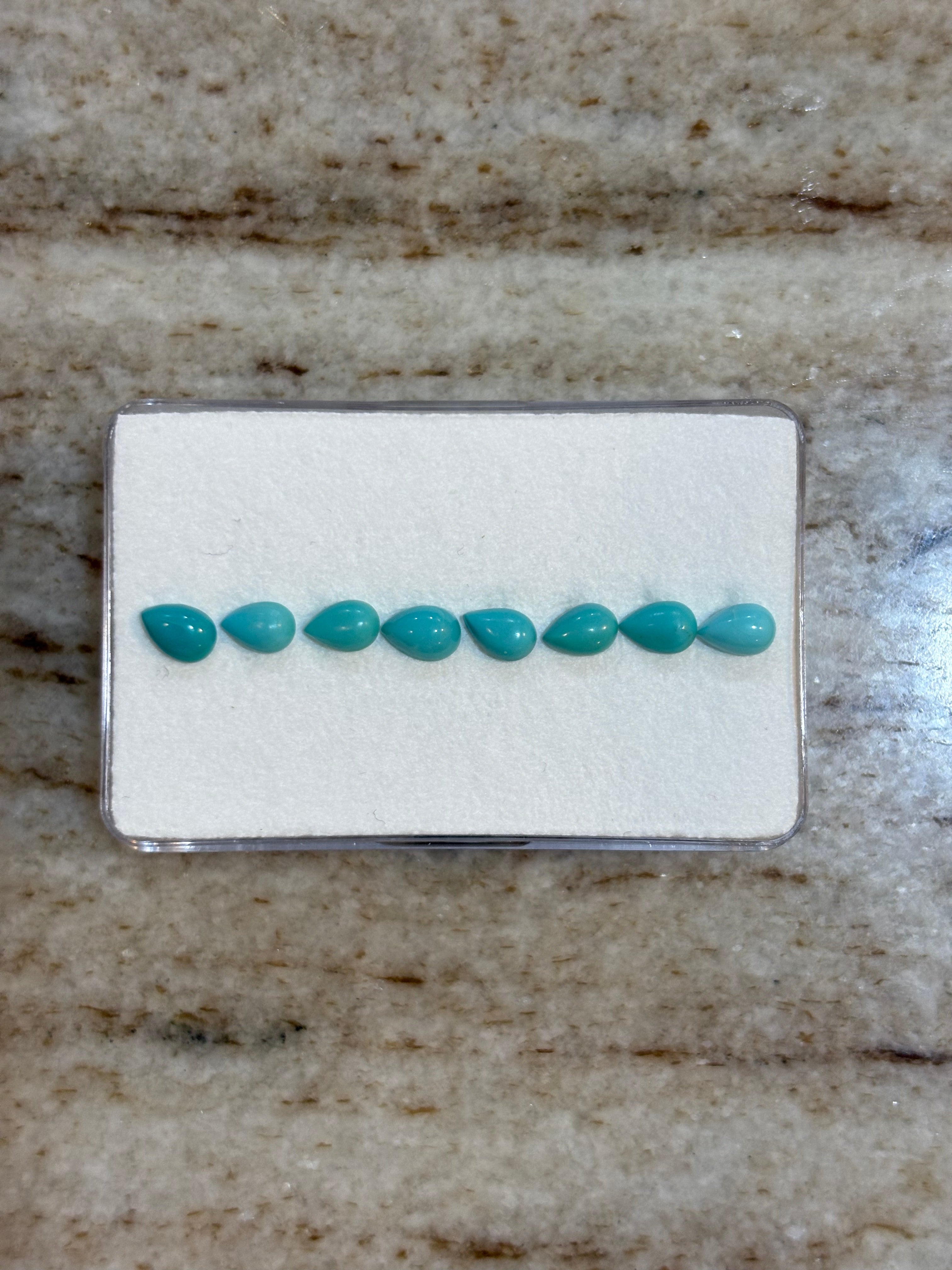 3.55ct Arizona Turquoise Pear Set 9pcs DXBCS5761