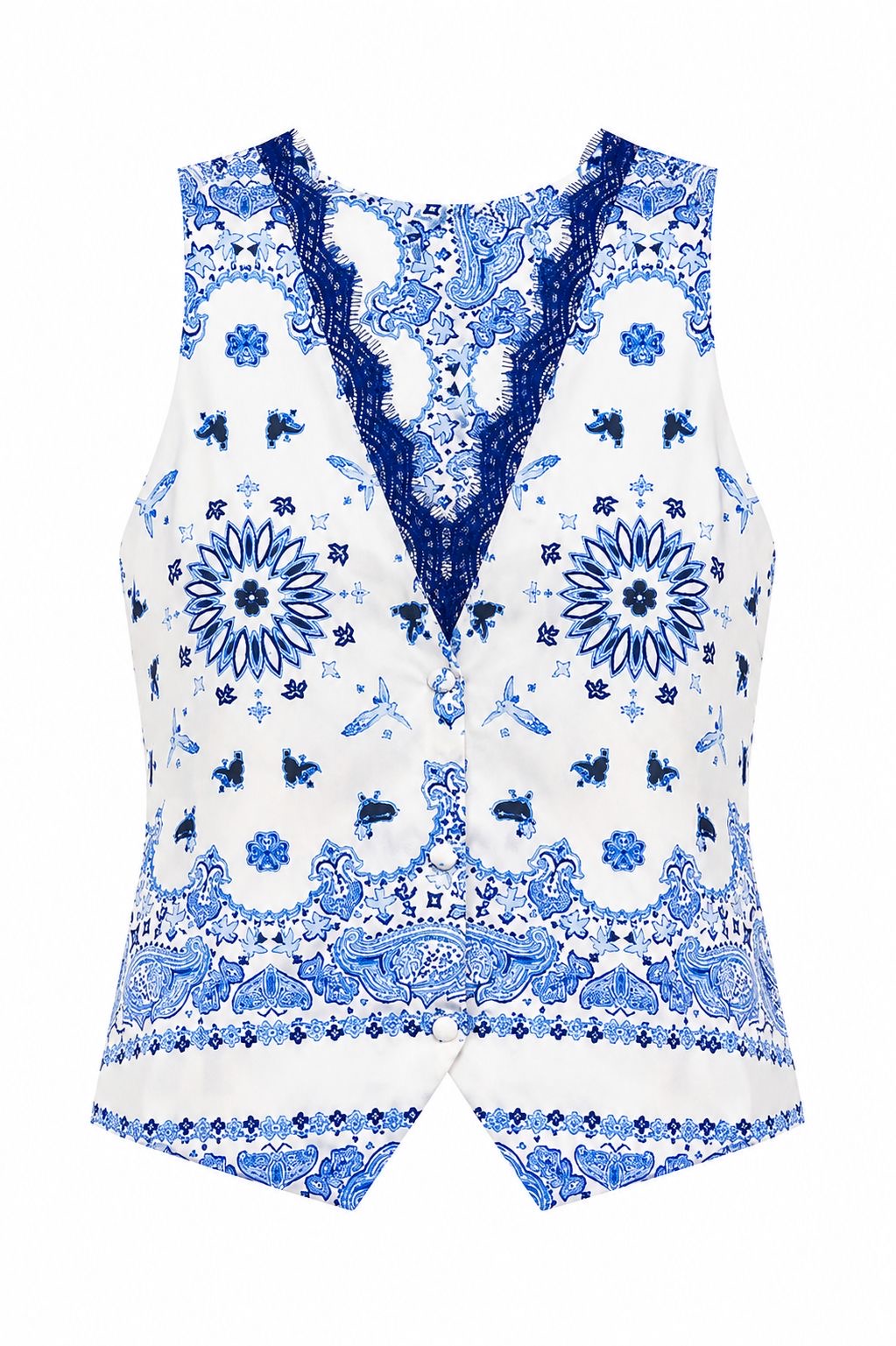 WAISTCOAT BANDANA BLUE DOVE LACE MCL12098