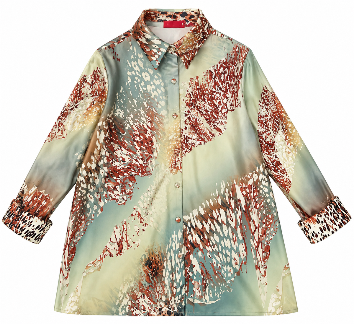 SHIRT BIANCA SUEDE LEO GRADIENT SLEEVES SILK LINING MCL13367