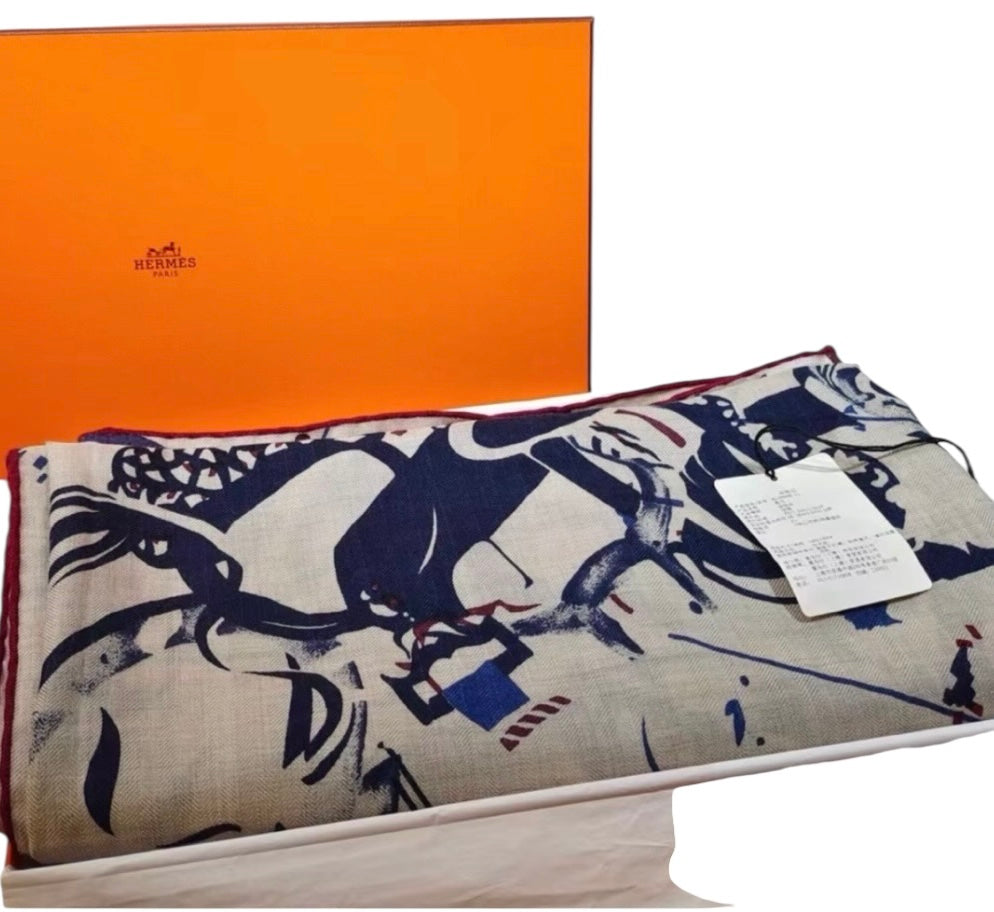Hermes 140cm Cashmere/ Silk Large Scarf - in Box