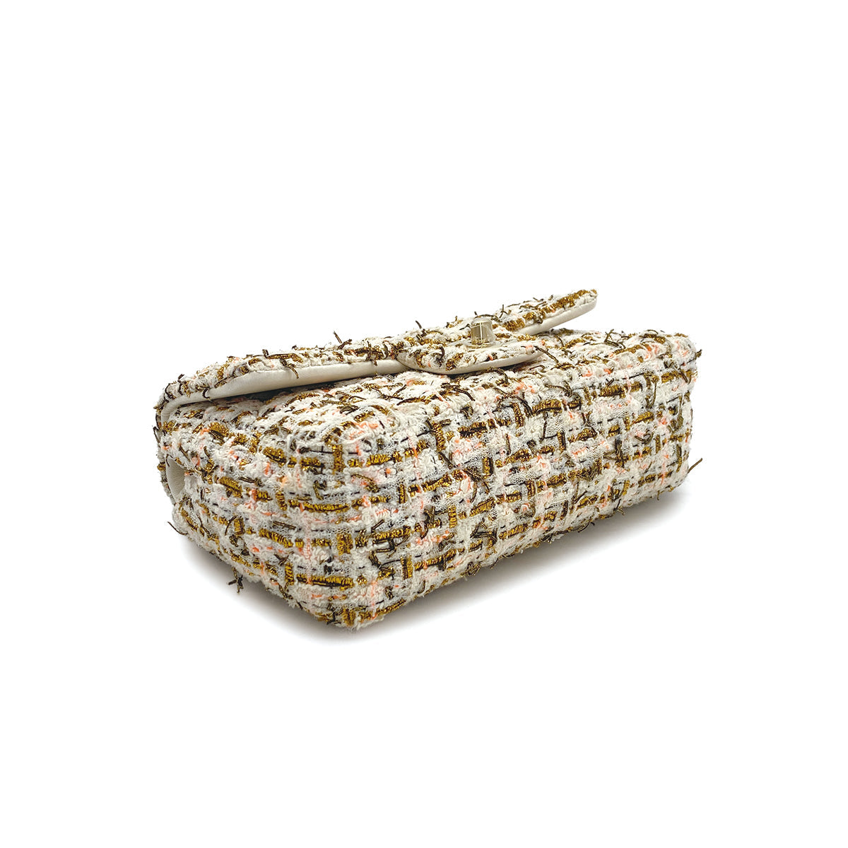 CHANEL MINI MATELASSE CHAIN SHOULDER BAG MULTICOLOR TWEED GOLD HARDWARE 90311834