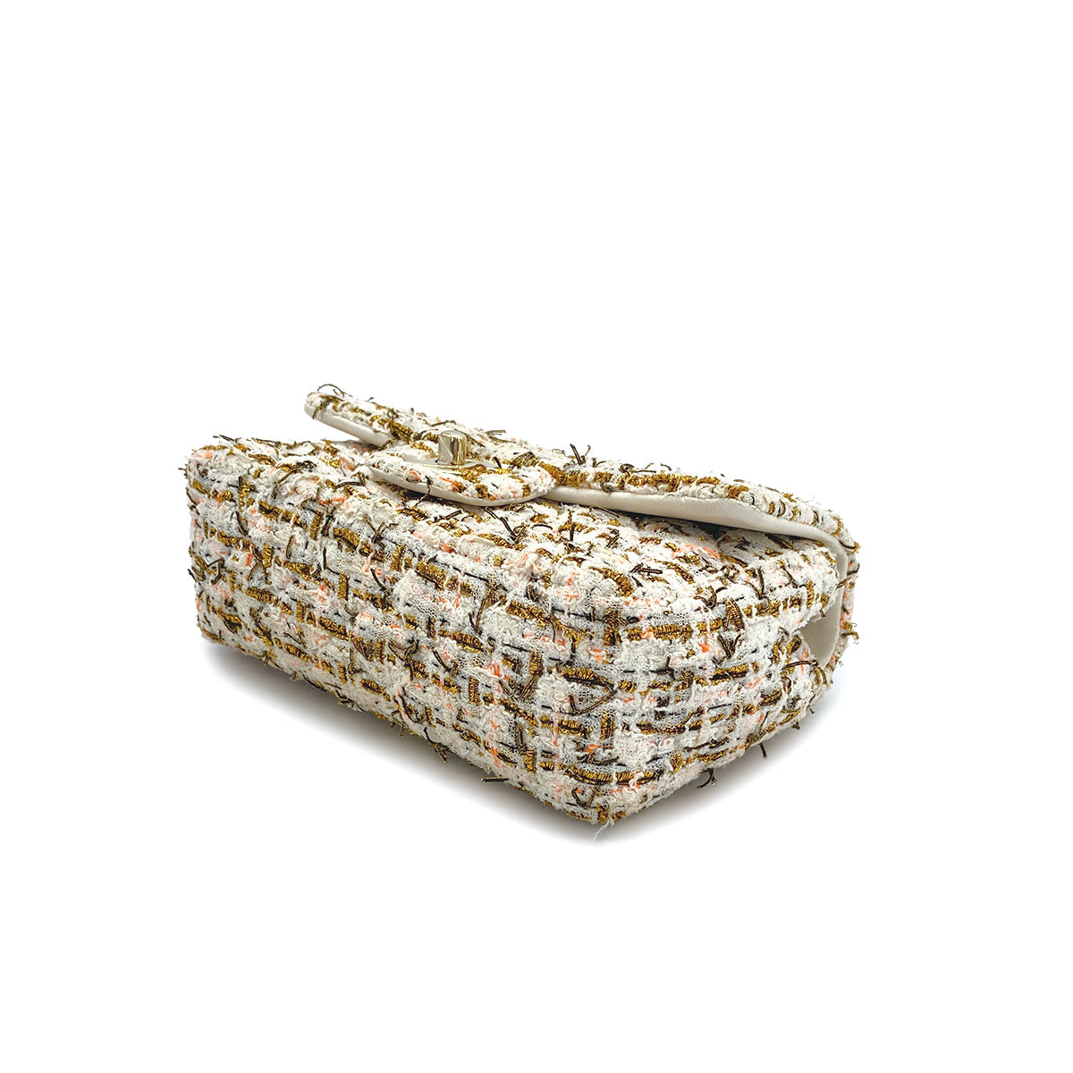 CHANEL MINI MATELASSE CHAIN SHOULDER BAG MULTICOLOR TWEED GOLD HARDWARE 90311834