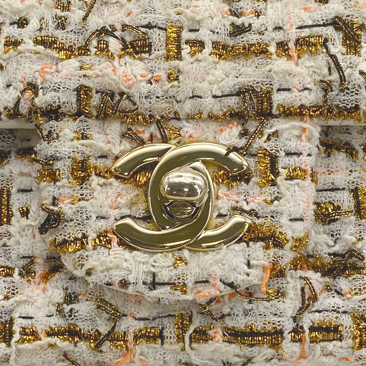 CHANEL MINI MATELASSE CHAIN SHOULDER BAG MULTICOLOR TWEED GOLD HARDWARE 90311834