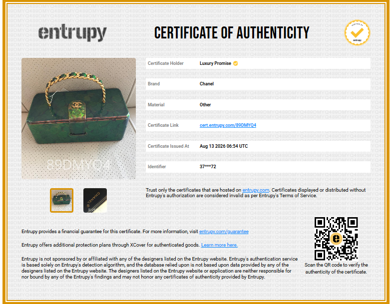 CHANEL VINTAGE COIN PATTERN HAND BAG GREEN ENAMEL DXBS6374