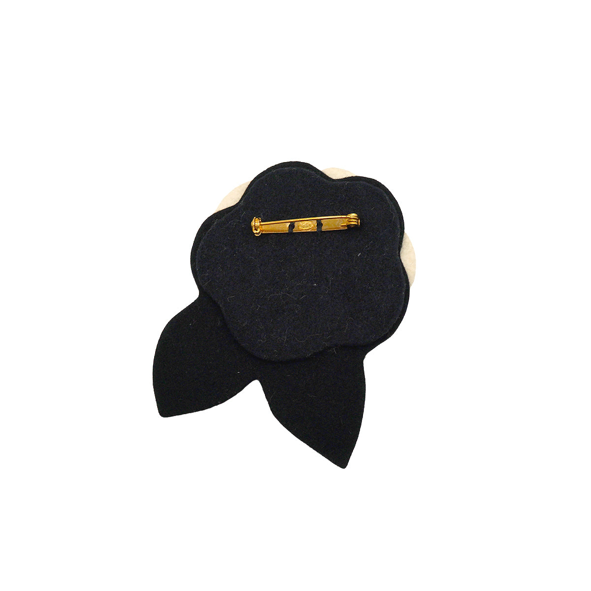 CHANEL CAMELLIA COCOMARK BROACH BLACK WHITE ACCESSORY 02A 90347162