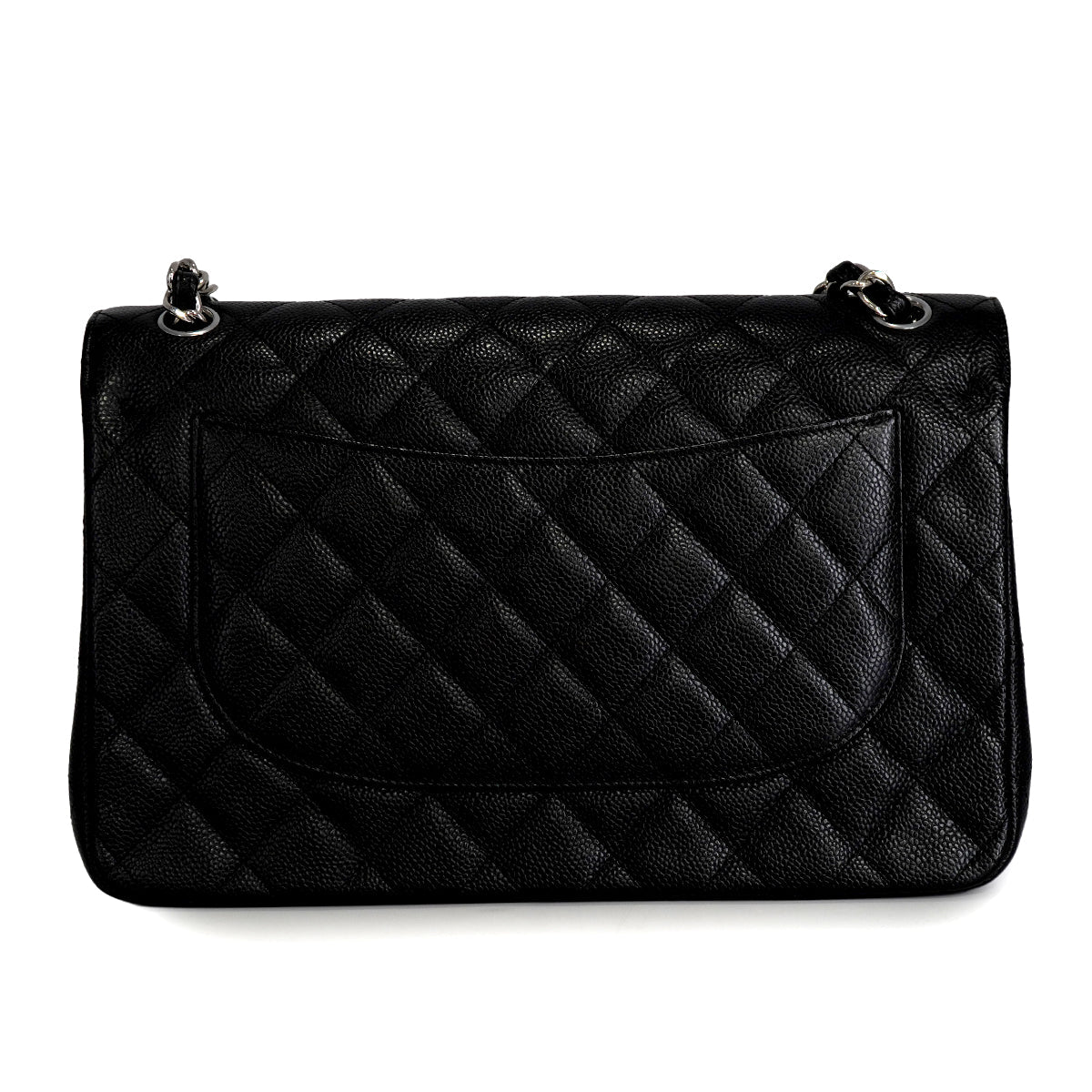 CHANEL JUMBO MATELASSE 30 CHAIN SHOULDER BAG BLACK CAVIAR SKIN SILVER HARDWARE 90342415