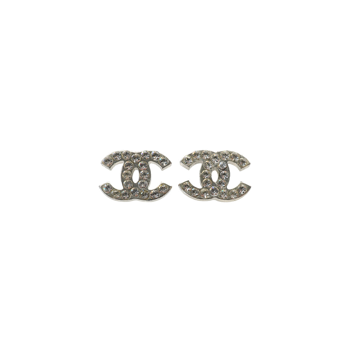 CHANEL COCOMARK EARRINGS RHINESTONE SILVER ACCESSORY 07V 90334251