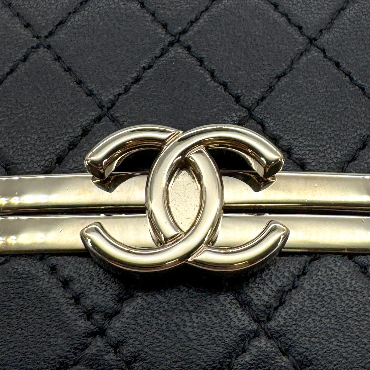 CHANEL COCOMARK MATELASSE CHAIN SHOULDER BAG BLACK LAMB SKIN GOLD HARDWARE 90319990