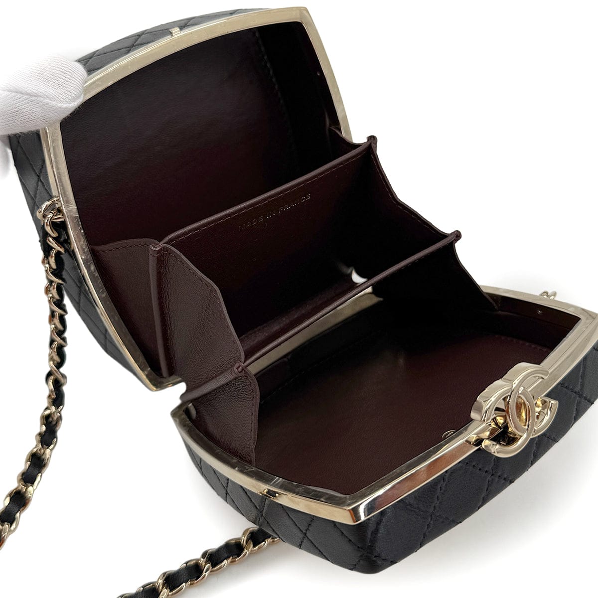 CHANEL COCOMARK MATELASSE CHAIN SHOULDER BAG BLACK LAMB SKIN GOLD HARDWARE 90319990