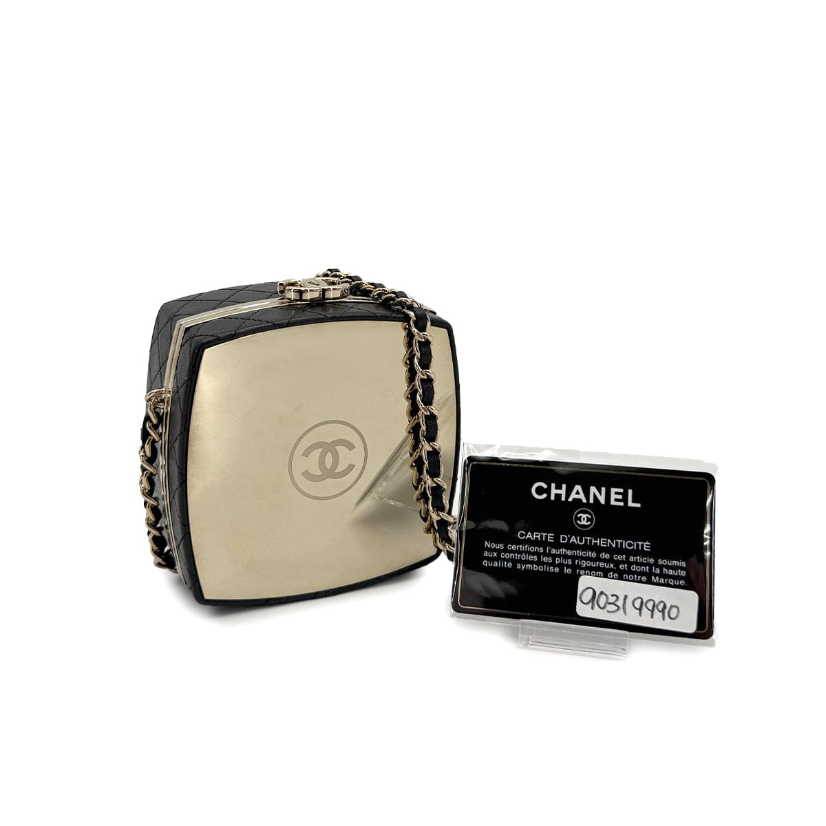 CHANEL COCOMARK MATELASSE CHAIN SHOULDER BAG BLACK LAMB SKIN GOLD HARDWARE 90319990