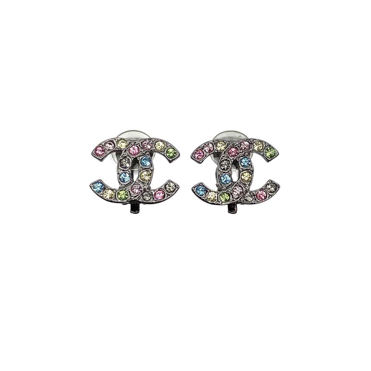 CHANEL EARRINGS COCOMARK RHINESTONE MULTICOLOR ACCESSORY 05A 90321059