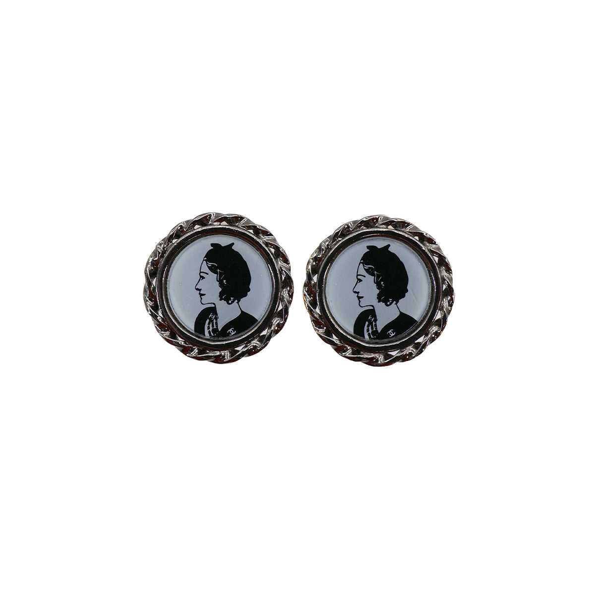 CHANEL EARRINGS MADEMOISELLE SILVER ACCESSORY 03P 90321139