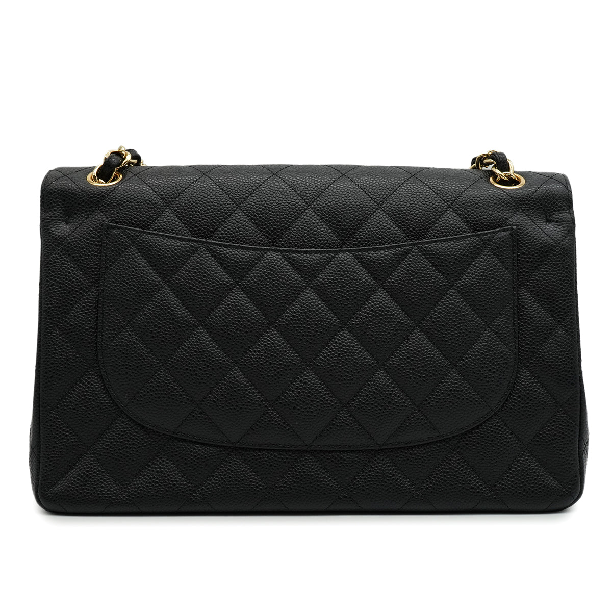 CHANEL JUMBO MATELASSE 30 CHAIN SHOULDER BAG BLACK CAVIR SKIN GOLD HARDWARE 90346663