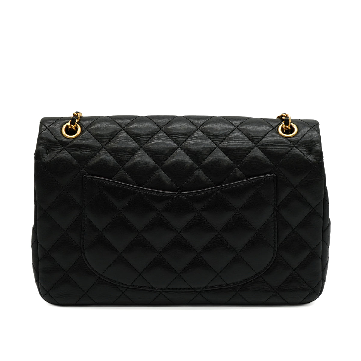 CHANEL MATELASSE CHAIN SHOULDER BAG BLACK LAMB SKIN GOLD HARDWARE 90347160