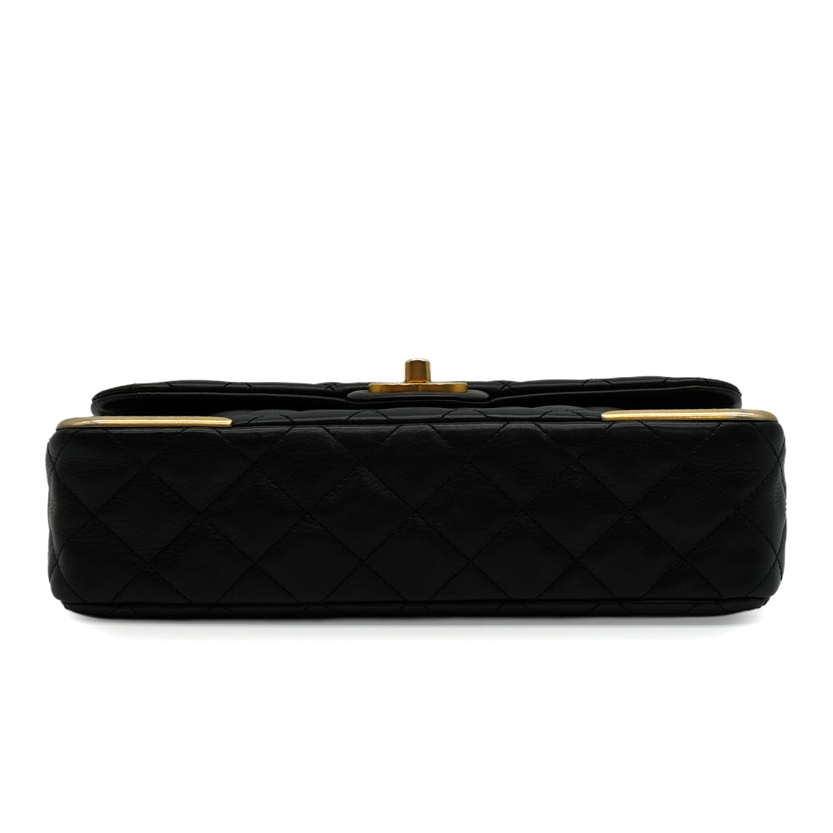 CHANEL MATELASSE CHAIN SHOULDER BAG BLACK LAMB SKIN GOLD HARDWARE 90347160